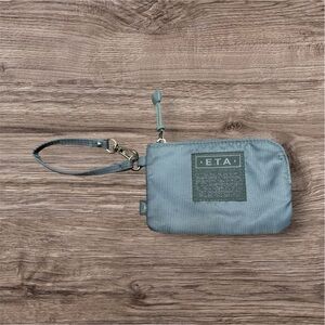 E.T.A. Everyday Travel Adventure Wallet Wristlet gray‎ Pouch Clip On Zip Up ETA